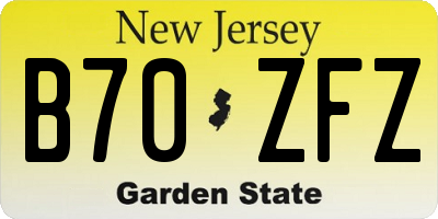 NJ license plate B70ZFZ