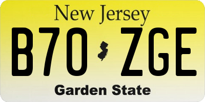 NJ license plate B70ZGE
