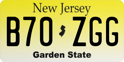 NJ license plate B70ZGG