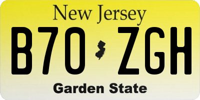 NJ license plate B70ZGH