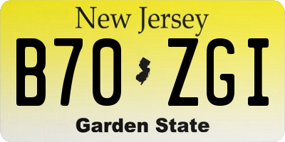 NJ license plate B70ZGI