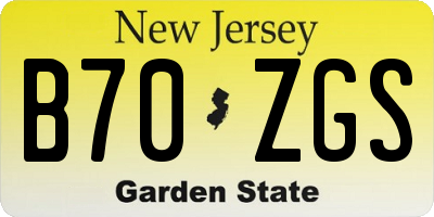 NJ license plate B70ZGS