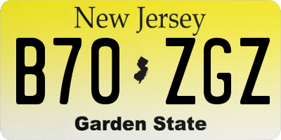 NJ license plate B70ZGZ