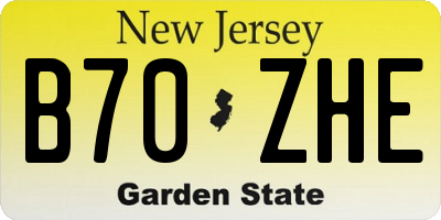 NJ license plate B70ZHE