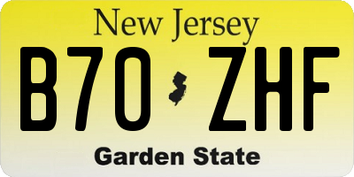 NJ license plate B70ZHF
