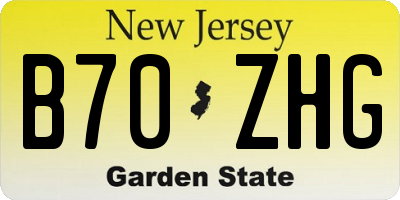 NJ license plate B70ZHG
