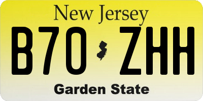 NJ license plate B70ZHH
