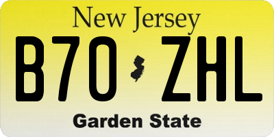 NJ license plate B70ZHL