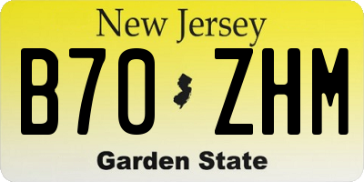 NJ license plate B70ZHM