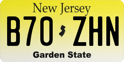 NJ license plate B70ZHN