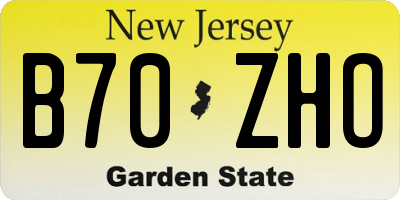 NJ license plate B70ZHO