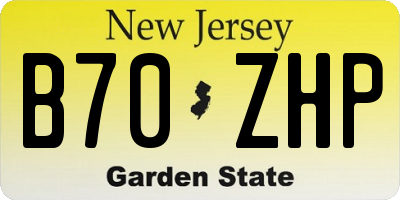 NJ license plate B70ZHP