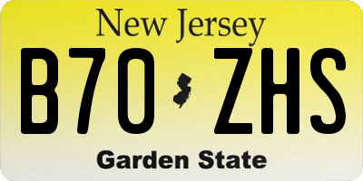 NJ license plate B70ZHS