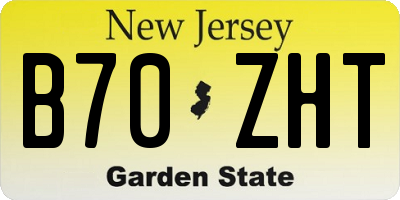 NJ license plate B70ZHT