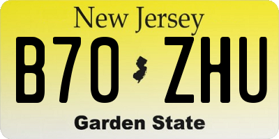 NJ license plate B70ZHU
