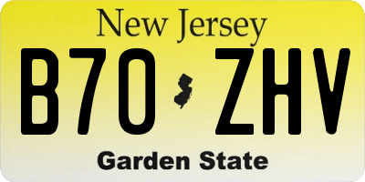 NJ license plate B70ZHV
