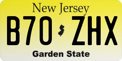NJ license plate B70ZHX