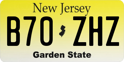 NJ license plate B70ZHZ