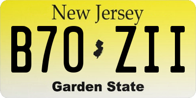 NJ license plate B70ZII