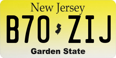 NJ license plate B70ZIJ