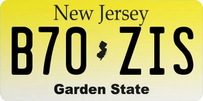 NJ license plate B70ZIS