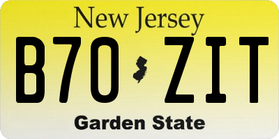 NJ license plate B70ZIT