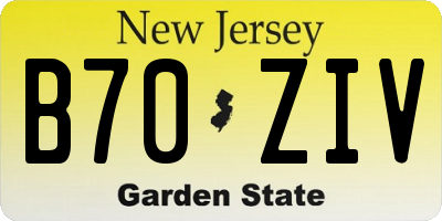 NJ license plate B70ZIV