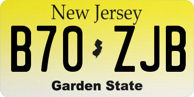 NJ license plate B70ZJB