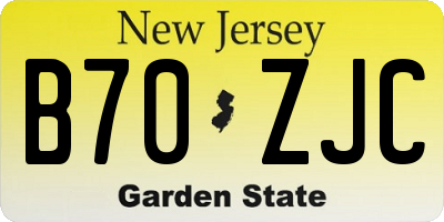 NJ license plate B70ZJC