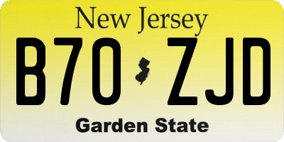 NJ license plate B70ZJD