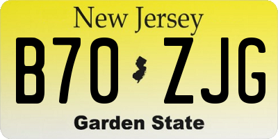 NJ license plate B70ZJG