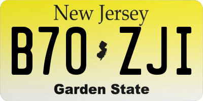 NJ license plate B70ZJI