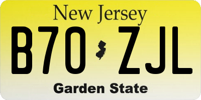NJ license plate B70ZJL