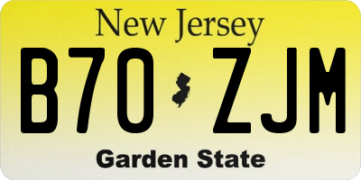 NJ license plate B70ZJM