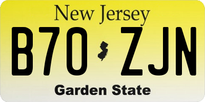 NJ license plate B70ZJN