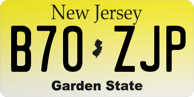NJ license plate B70ZJP