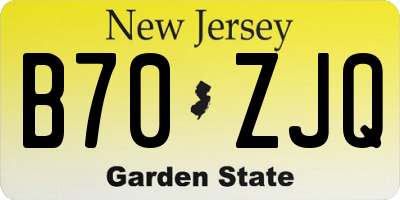 NJ license plate B70ZJQ