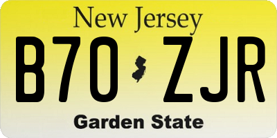 NJ license plate B70ZJR