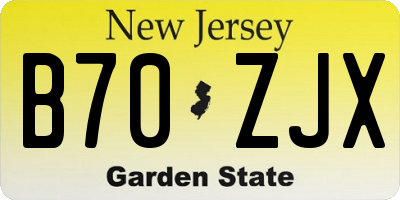 NJ license plate B70ZJX