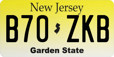 NJ license plate B70ZKB