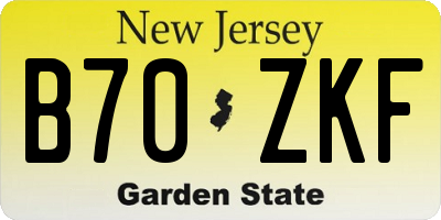 NJ license plate B70ZKF