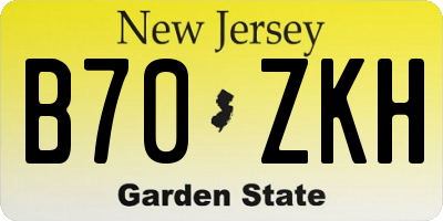 NJ license plate B70ZKH
