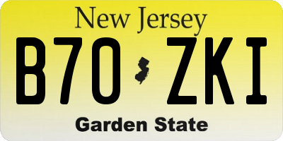 NJ license plate B70ZKI