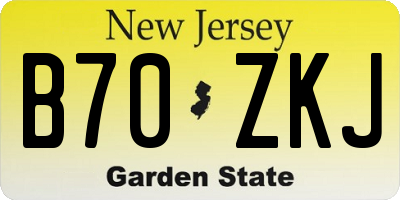 NJ license plate B70ZKJ