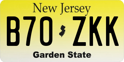 NJ license plate B70ZKK