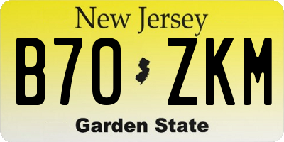 NJ license plate B70ZKM