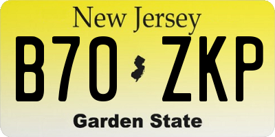 NJ license plate B70ZKP