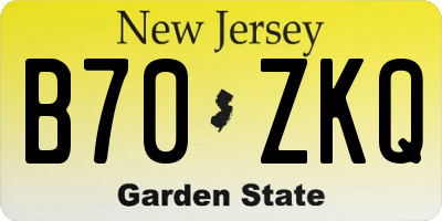 NJ license plate B70ZKQ