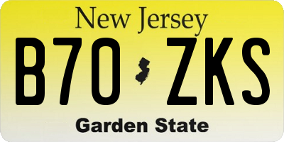 NJ license plate B70ZKS