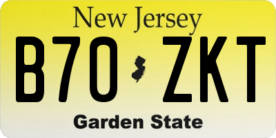 NJ license plate B70ZKT